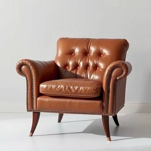 Elegant designstol i skinn